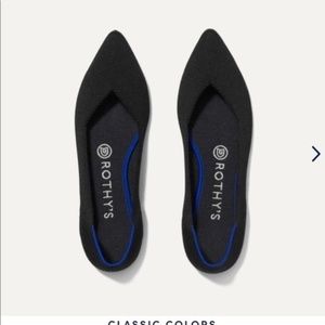 Rothy's The Point in Solid Black Points Flats Shoes